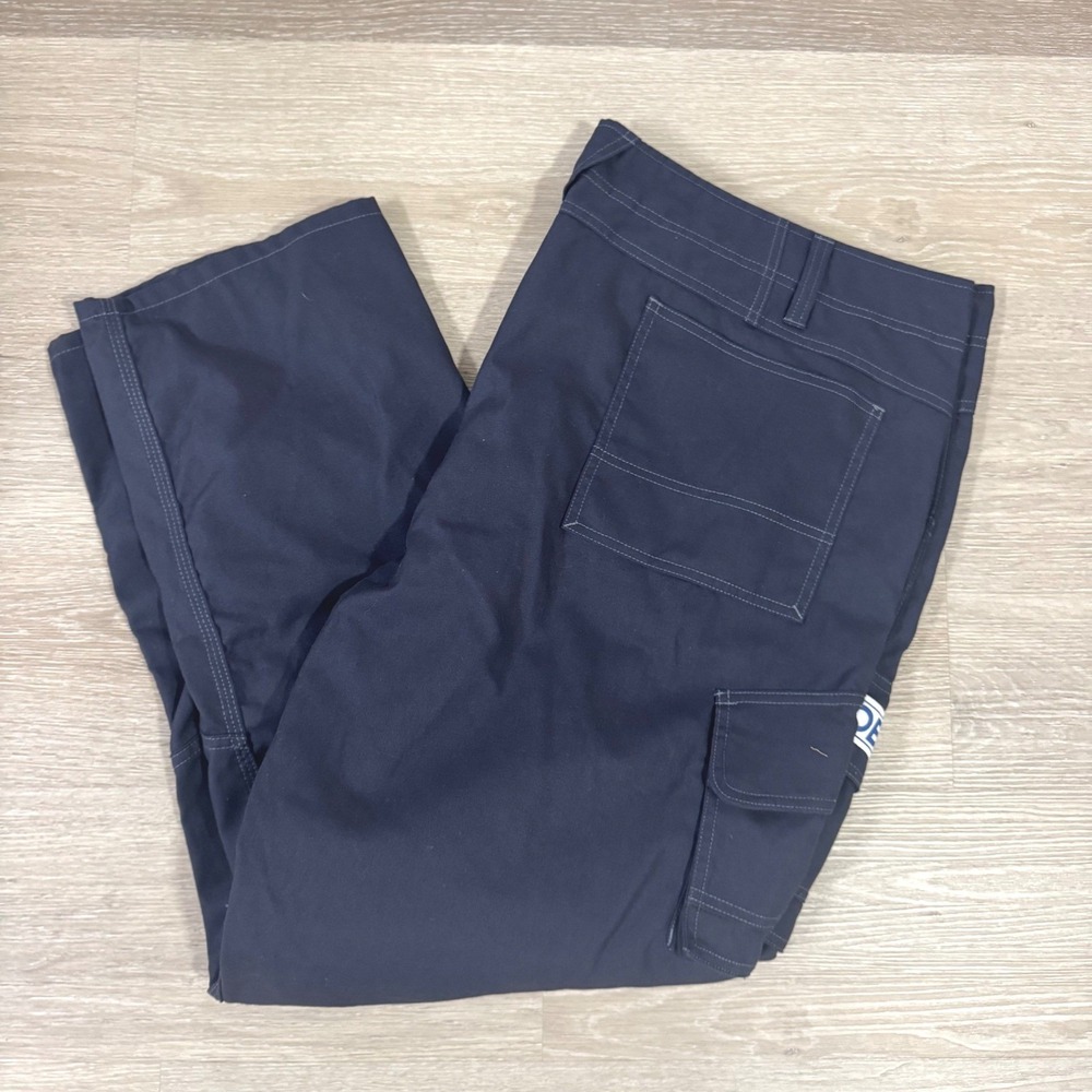 Mascot Cargo Pants Mens 50 Navy Blue Workwear Utility‎ GROB Patch Multi-Pocket